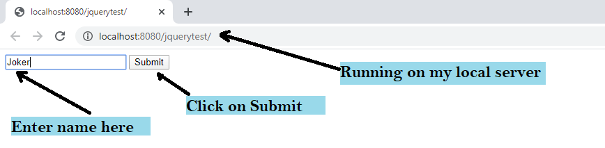 jquery GET request from javascript