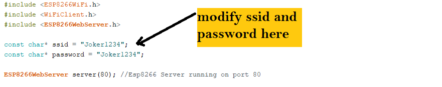 Modify ssid and password