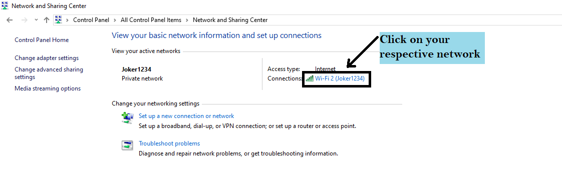  select network to assign static IP address 