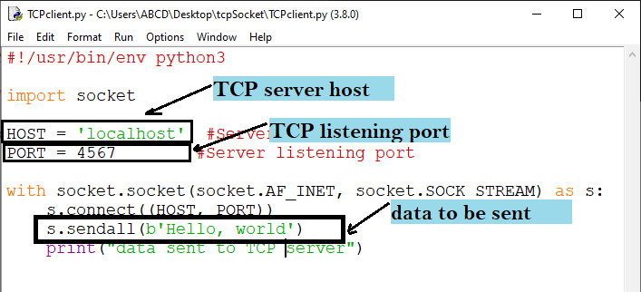 Python TCP client