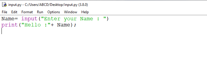 python accept user input command line