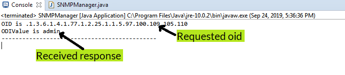 java snmp get console
