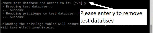 remove test databases