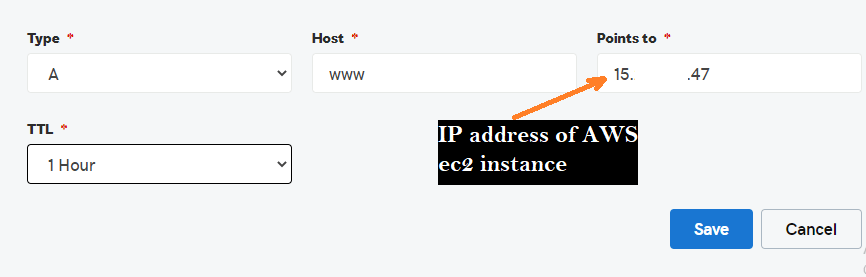 domain name link with aws ec2 instance